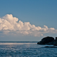 Islands, water and clouds over Georgian Bay