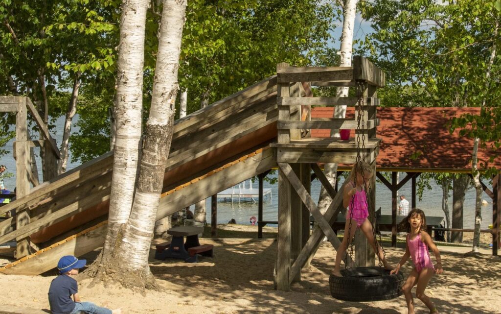 Playground next to office at Miller's Family Camp